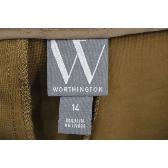 WORTHINGTON BRITISH OLIVE CUFF SHORTS WOMENS SIZE 14 NWT - Picture 6 of 7